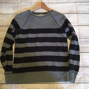 J. Crew Navy and Gray Striped Sweatshirt